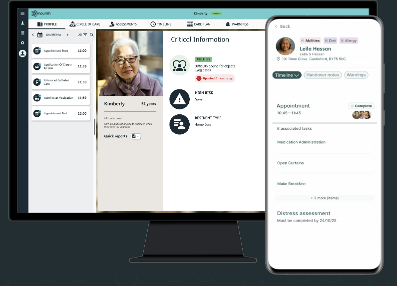 Nourish Better Care at Home care planning software